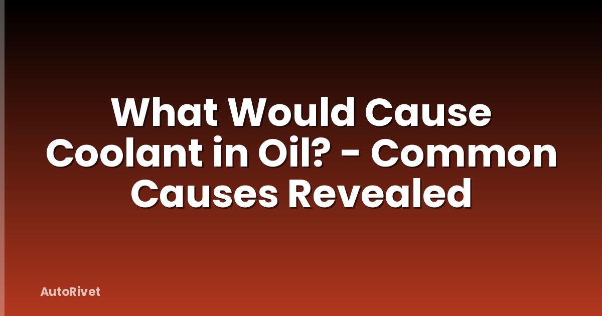 What Would Cause Coolant in Oil? - Common Causes Revealed