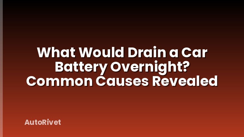 What Would Drain a Car Battery Overnight? Common Causes Revealed