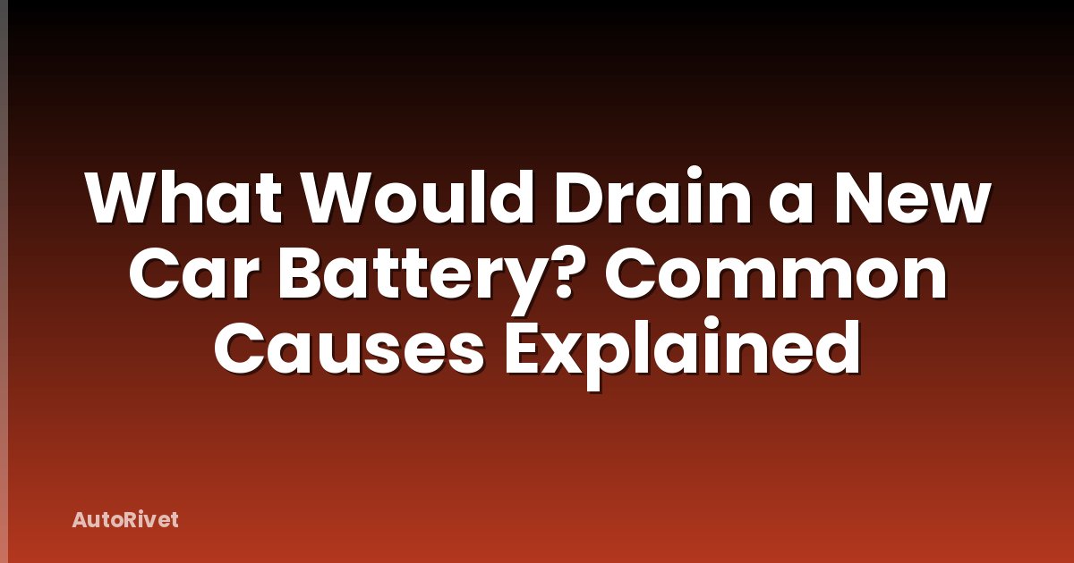 What Would Drain a New Car Battery? Common Causes Explained