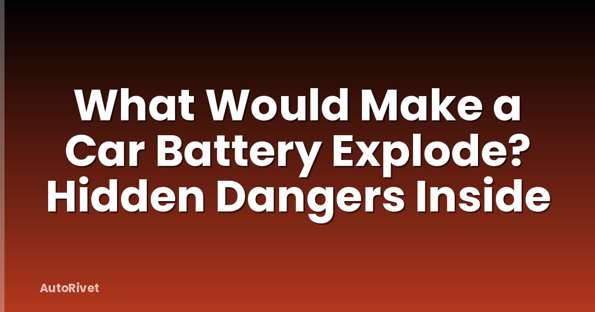 What Would Make a Car Battery Explode? Hidden Dangers Inside