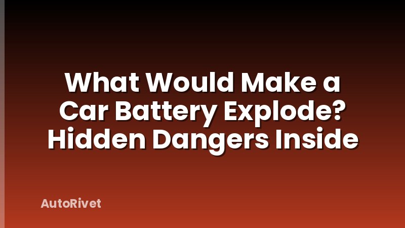 What Would Make a Car Battery Explode? Hidden Dangers Inside