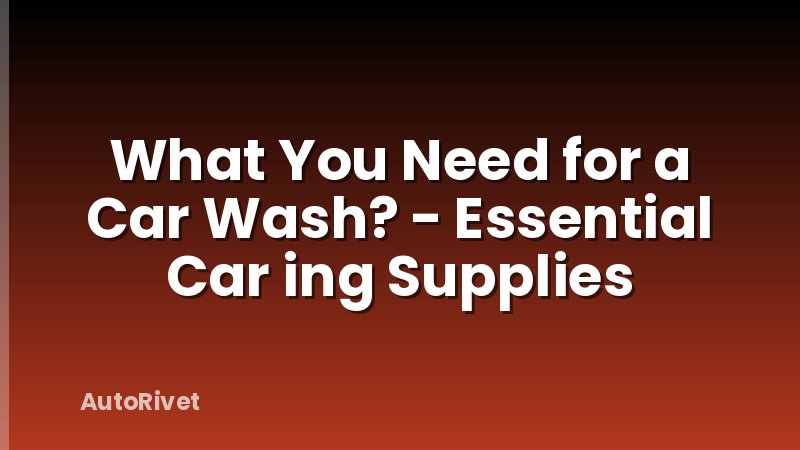What You Need for a Car Wash? - Essential Car ing Supplies
