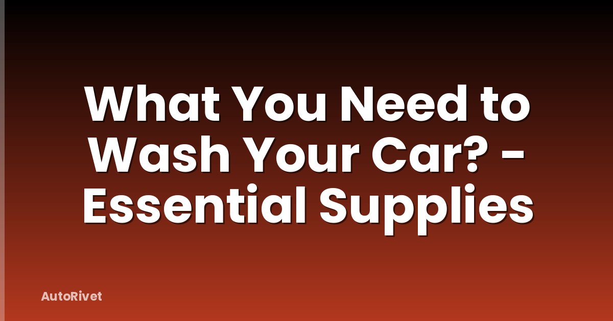 What You Need to Wash Your Car? - Essential Supplies