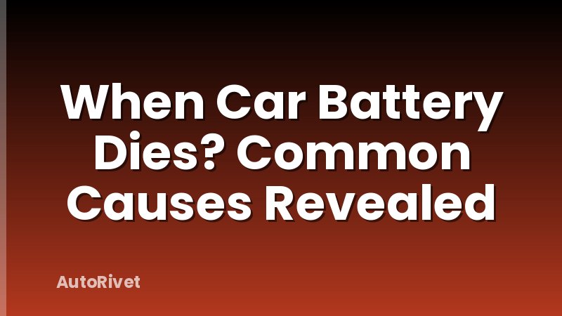 When Car Battery Dies? Common Causes Revealed