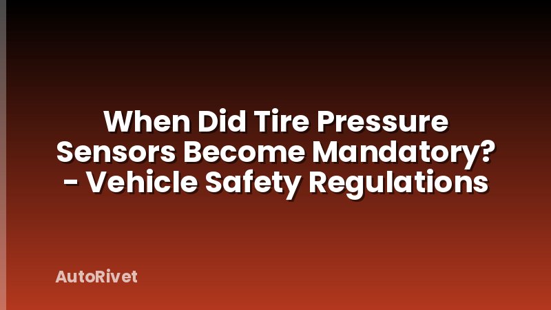 When Did Tire Pressure Sensors Become Mandatory? - Vehicle Safety Regulations
