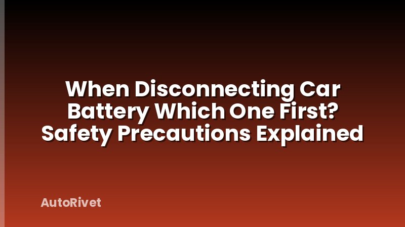 When Disconnecting Car Battery Which One First? Safety Precautions Explained