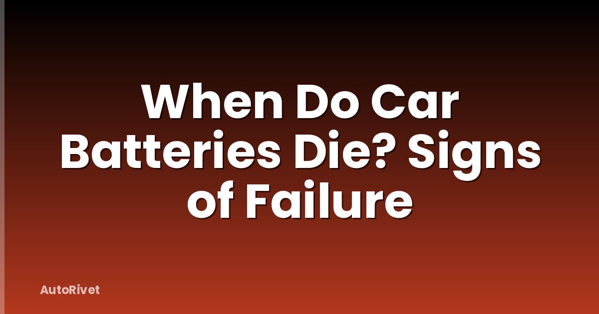 When Do Car Batteries Die? Signs of Failure