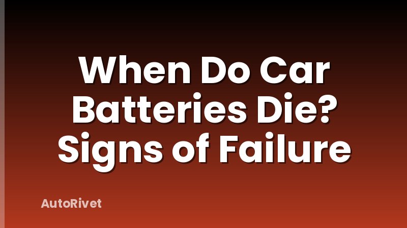 When Do Car Batteries Die? Signs of Failure