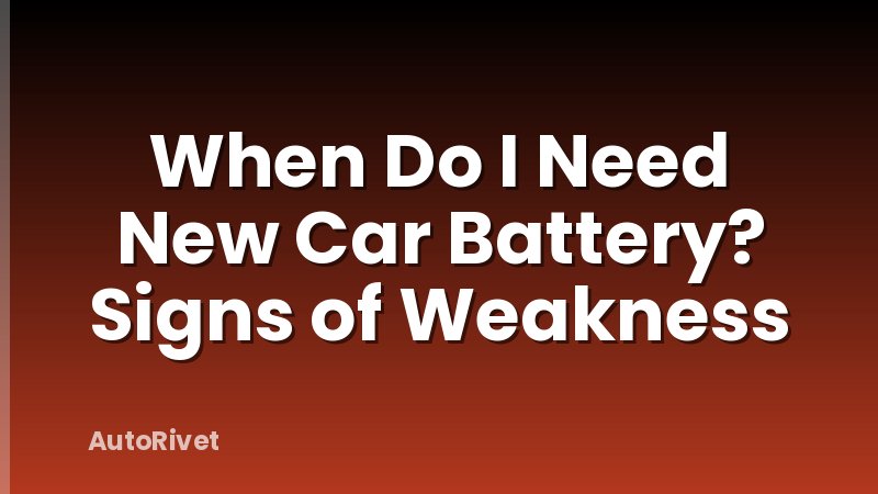 When Do I Need New Car Battery? Signs of Weakness