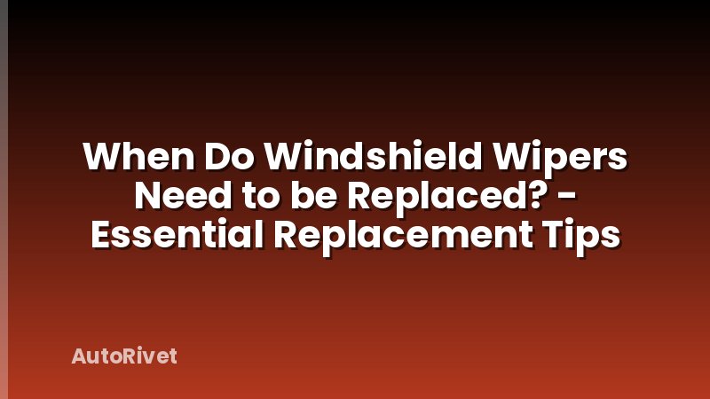 When Do Windshield Wipers Need to be Replaced? - Essential Replacement Tips