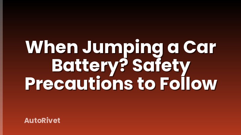 When Jumping a Car Battery? Safety Precautions to Follow