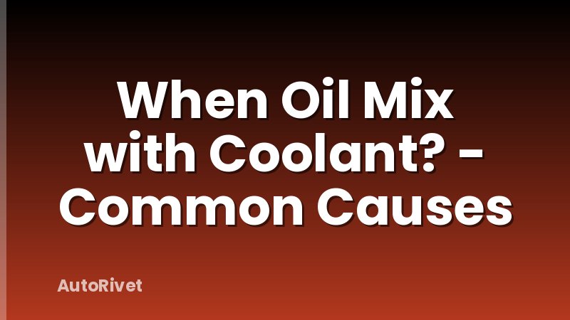 When Oil Mix with Coolant? - Common Causes