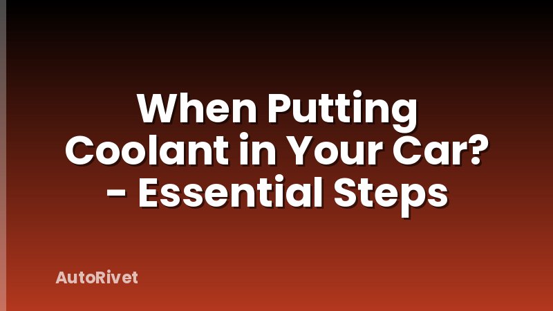 When Putting Coolant in Your Car? - Essential Steps