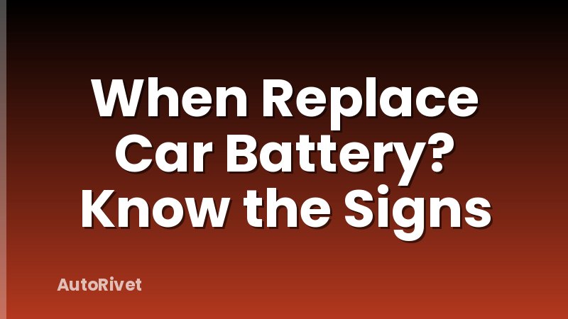 When Replace Car Battery? Know the Signs
