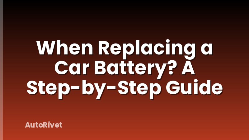 When Replacing a Car Battery? A Step-by-Step Guide