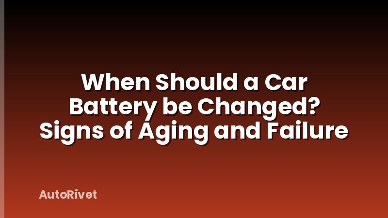 When Should a Car Battery be Changed? Signs of Aging and Failure