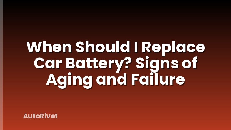 When Should I Replace Car Battery? Signs of Aging and Failure