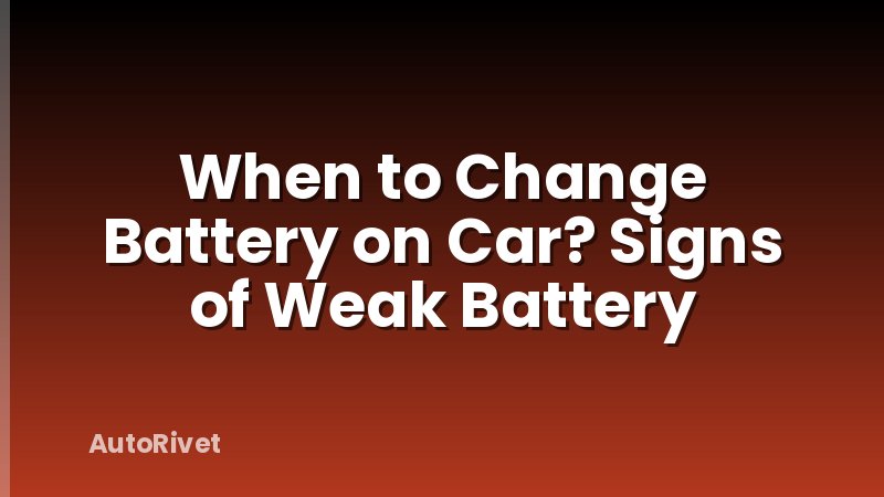 When to Change Battery on Car? Signs of Weak Battery