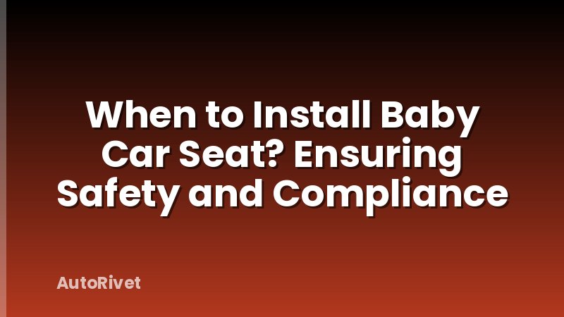 When to Install Baby Car Seat? Ensuring Safety and Compliance