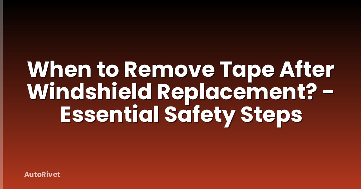 When to Remove Tape After Windshield Replacement? - Essential Safety Steps