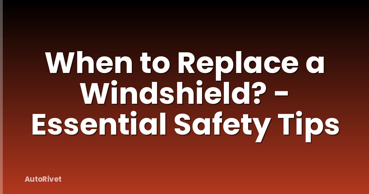 When to Replace a Windshield? - Essential Safety Tips
