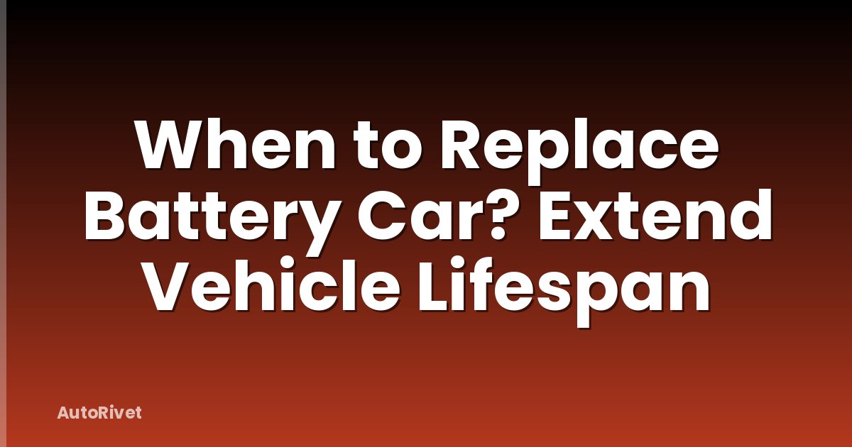 When to Replace Battery Car? Extend Vehicle Lifespan