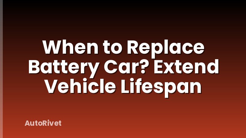 When to Replace Battery Car? Extend Vehicle Lifespan