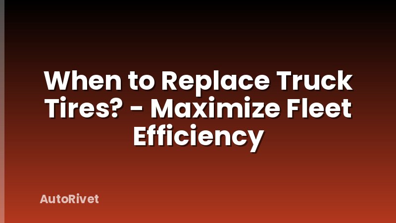 When to Replace Truck Tires? - Maximize Fleet Efficiency