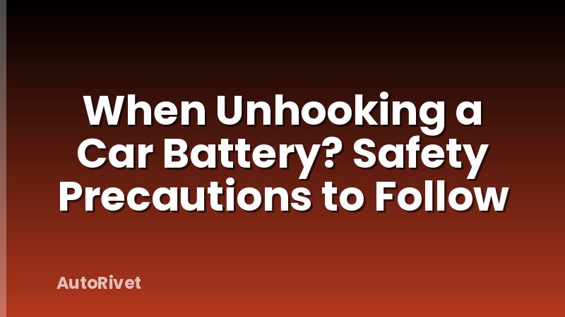 When Unhooking a Car Battery? Safety Precautions to Follow