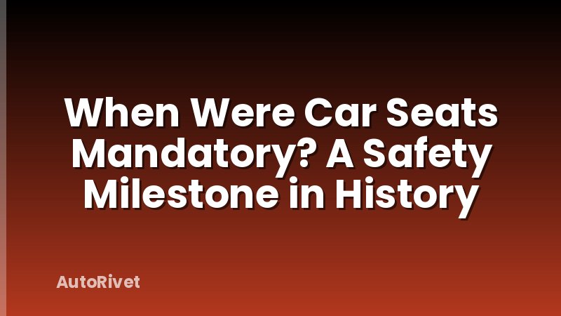 When Were Car Seats Mandatory? A Safety Milestone in History