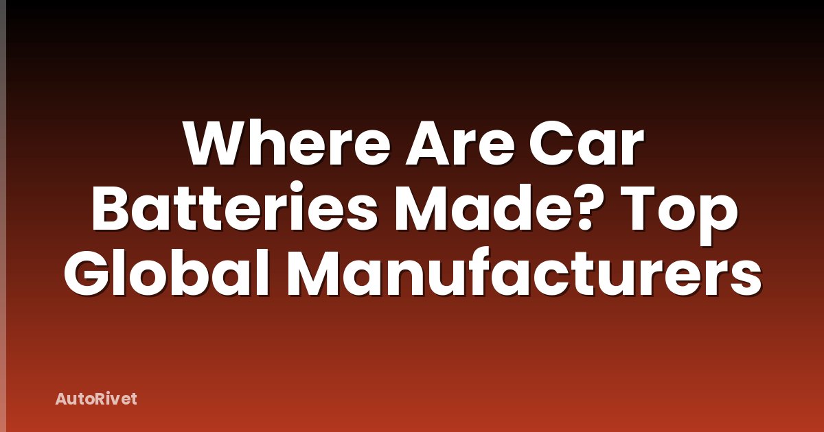 Where Are Car Batteries Made? Top Global Manufacturers