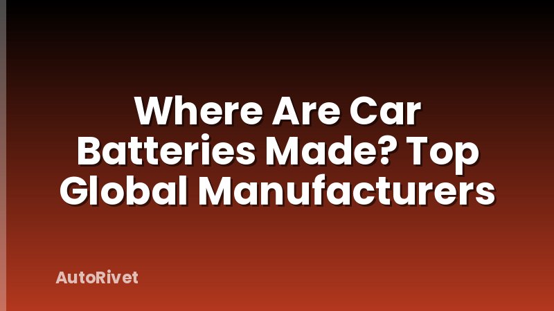 Where Are Car Batteries Made? Top Global Manufacturers