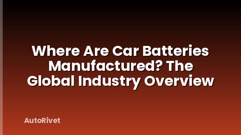 Where Are Car Batteries Manufactured? The Global Industry Overview