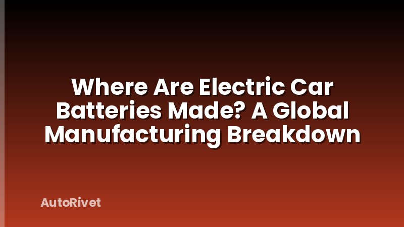 Where Are Electric Car Batteries Made? A Global Manufacturing Breakdown