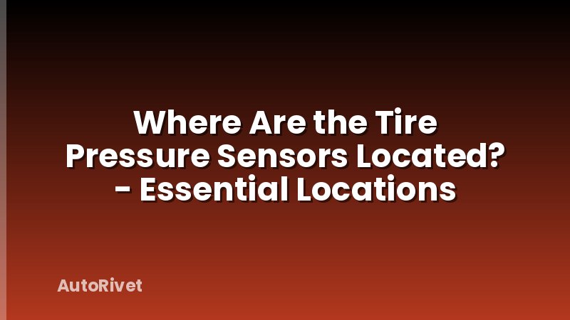 Where Are the Tire Pressure Sensors Located? - Essential Locations