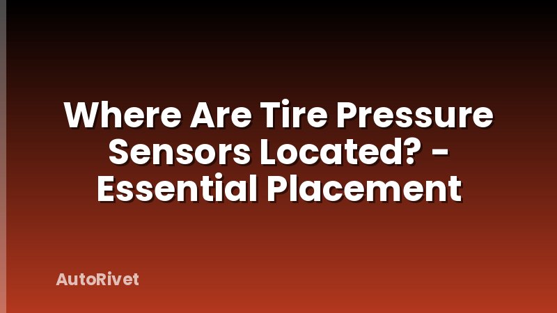 Where Are Tire Pressure Sensors Located? - Essential Placement