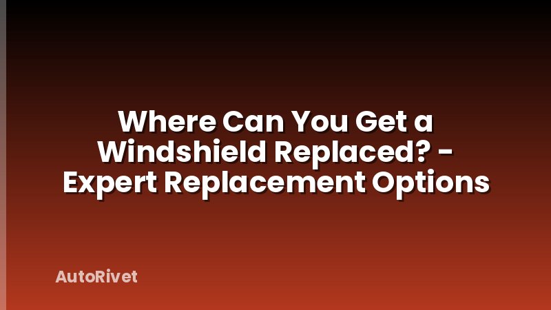 Where Can You Get a Windshield Replaced? - Expert Replacement Options