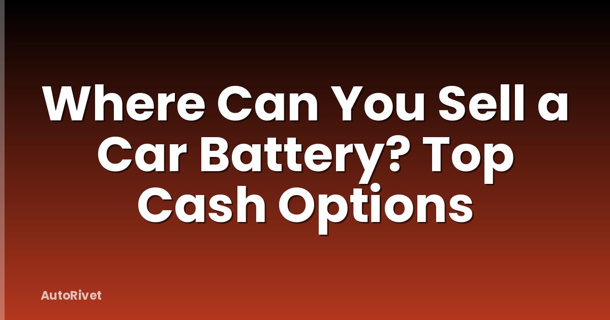 Where Can You Sell a Car Battery? Top Cash Options