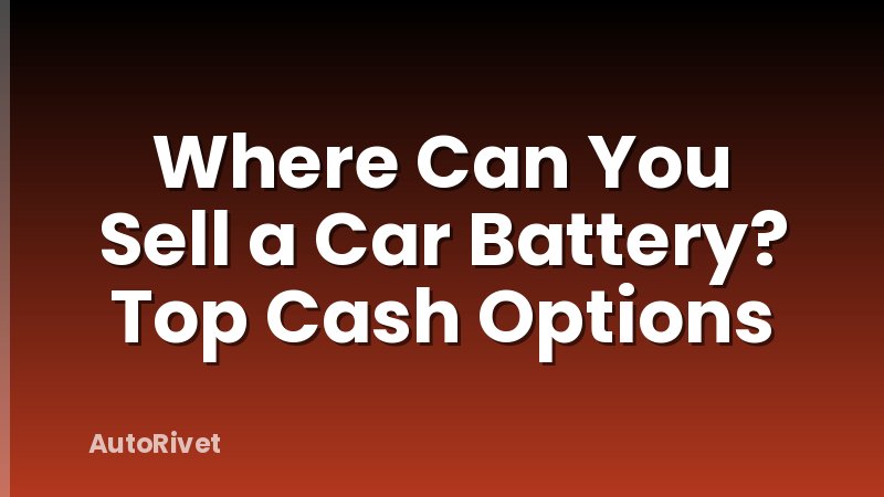 Where Can You Sell a Car Battery? Top Cash Options