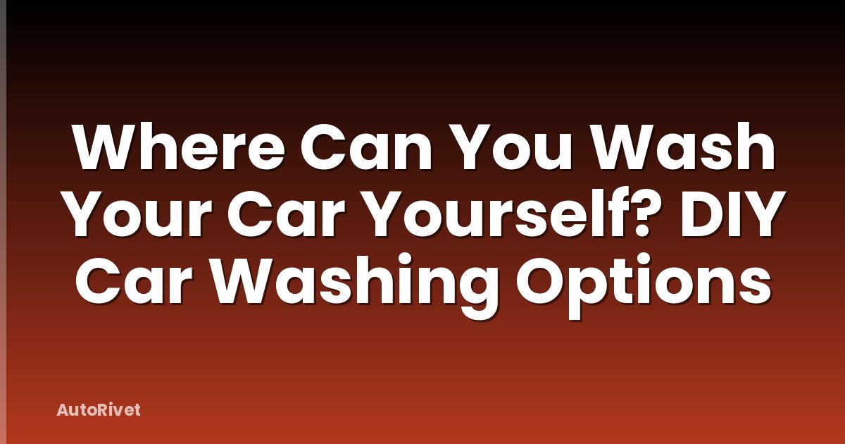 Where Can You Wash Your Car Yourself? DIY Car Washing Options