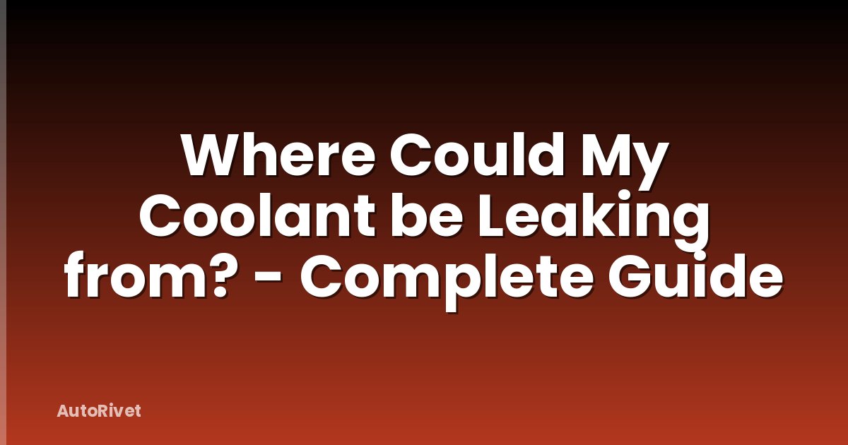 Where Could My Coolant be Leaking from? - Complete Guide