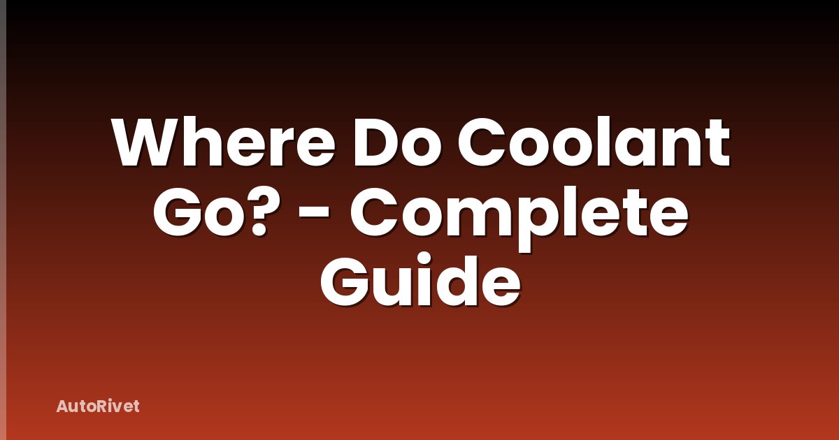 Where Do Coolant Go? - Complete Guide
