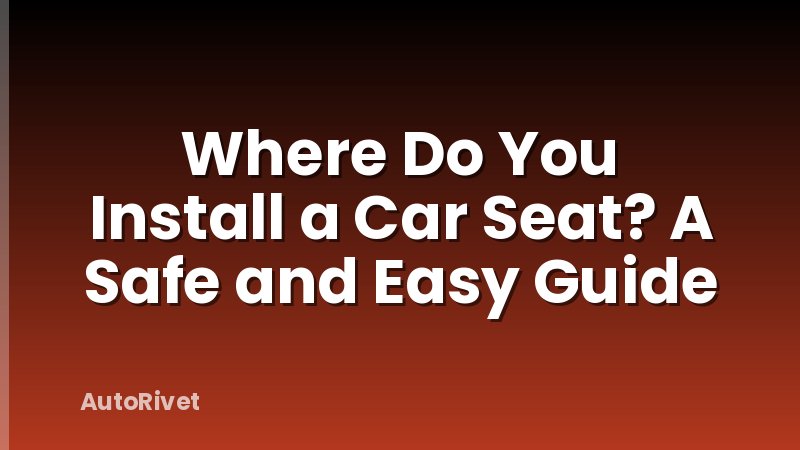 Where Do You Install a Car Seat? A Safe and Easy Guide