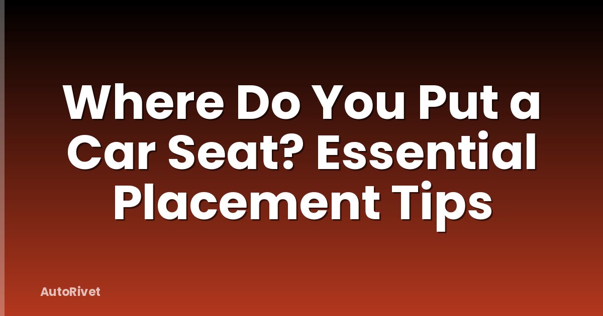 Where Do You Put a Car Seat? Essential Placement Tips