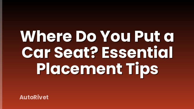 Where Do You Put a Car Seat? Essential Placement Tips