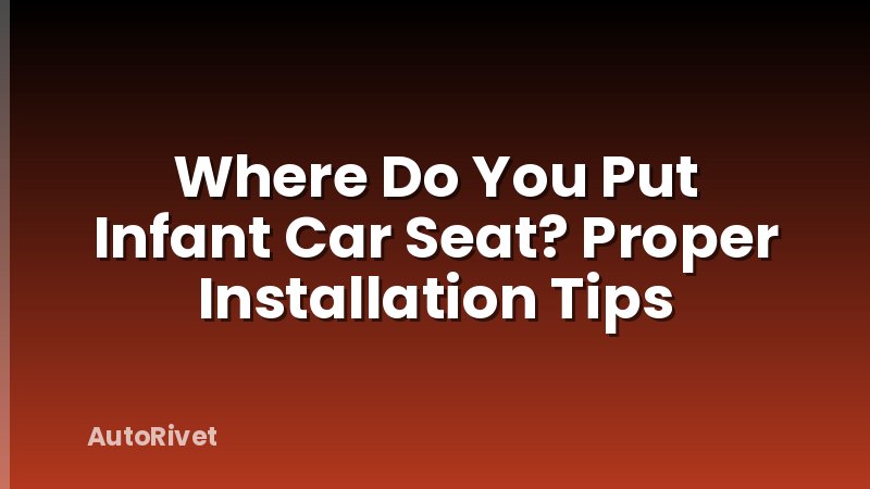 Where Do You Put Infant Car Seat? Proper Installation Tips