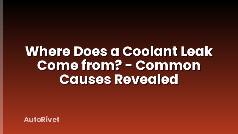 Where Does a Coolant Leak Come from? - Common Causes Revealed