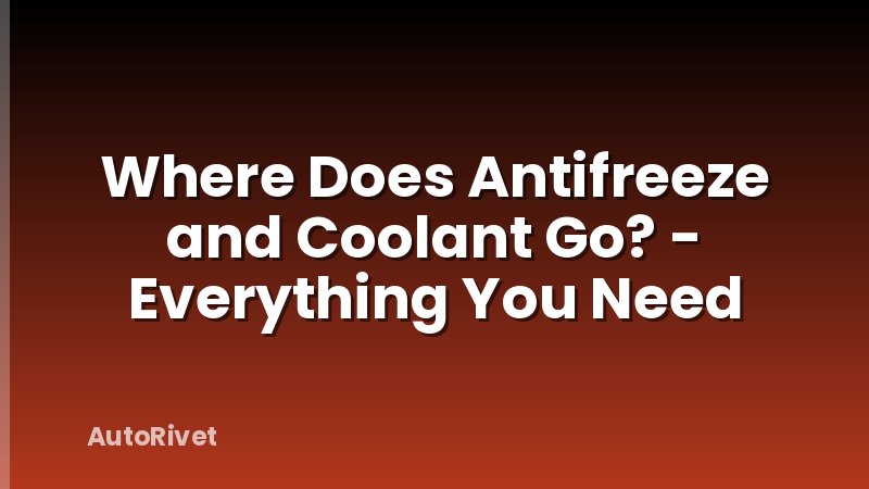 Where Does Antifreeze and Coolant Go? - Everything You Need