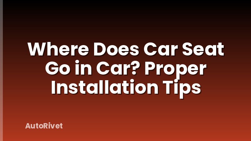 Where Does Car Seat Go in Car? Proper Installation Tips