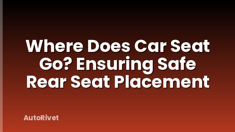 Where Does Car Seat Go? Ensuring Safe Rear Seat Placement